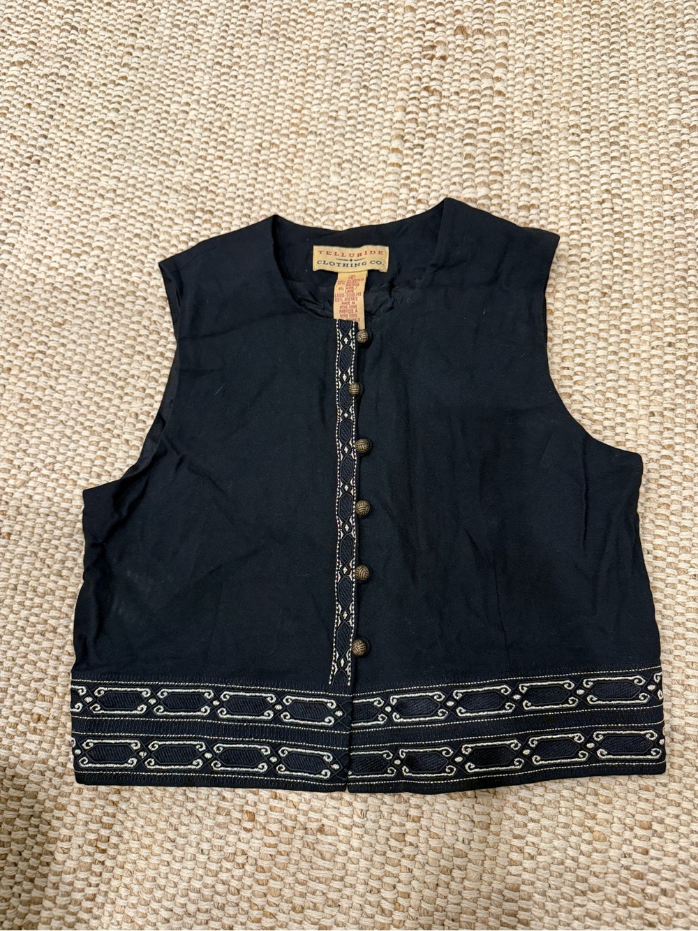Vintage Telluride Clothing Co. Embroidered Crop Vest